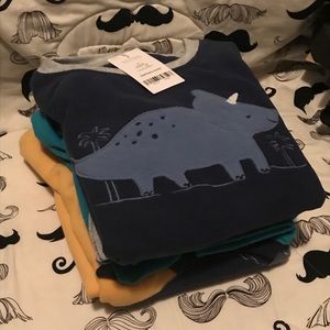 3 Long-sleeved Fleece Pajama shirts